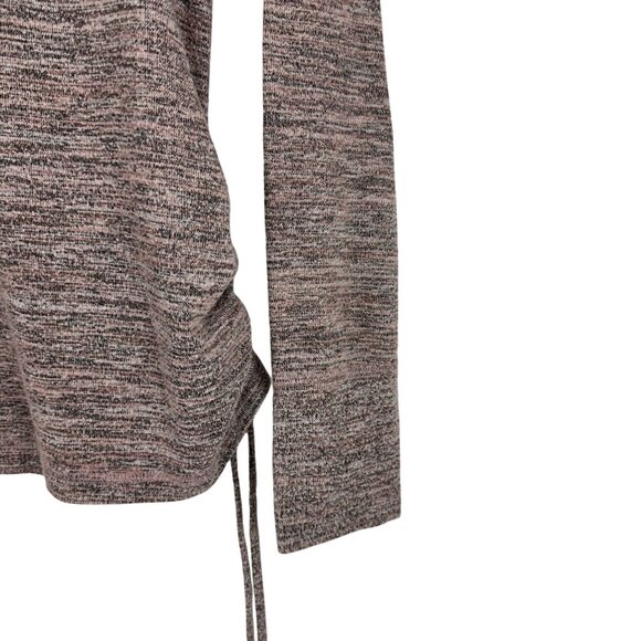 St Johns Bay Womens Active Knit Top Long Sleeves Side Cinch Hem XL Heather Brown - Picture 3 of 6